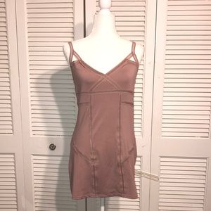 TOPSHOP Blush dress w/ fishnet straps!